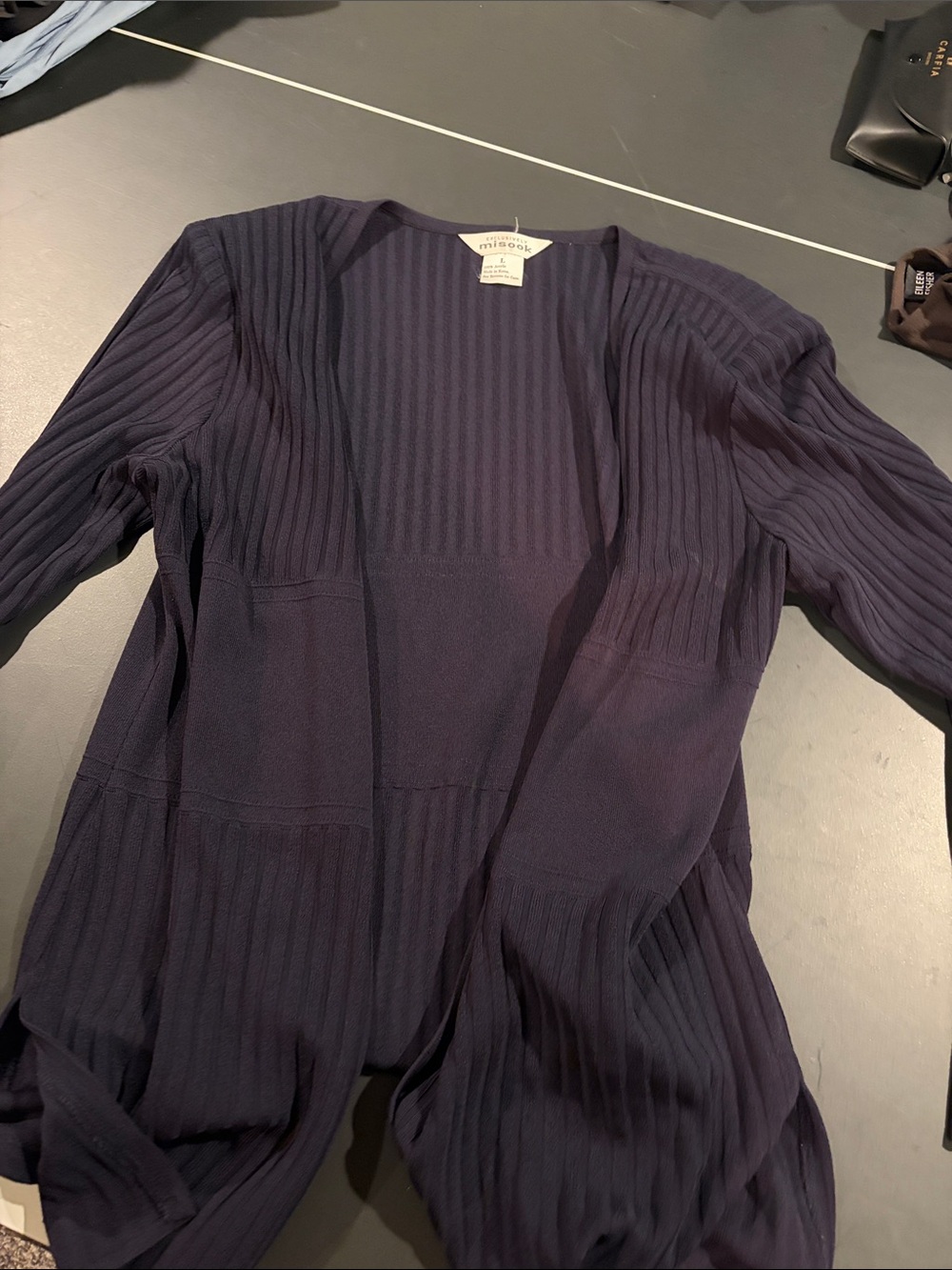 Misook navy cardigan